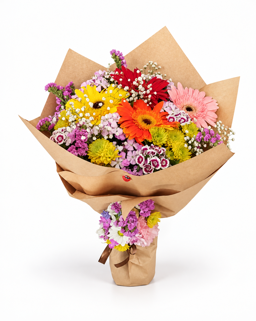 Ankara gerbera buketi sarı turuncu ve pembe gerbera demeti fotoğrafı